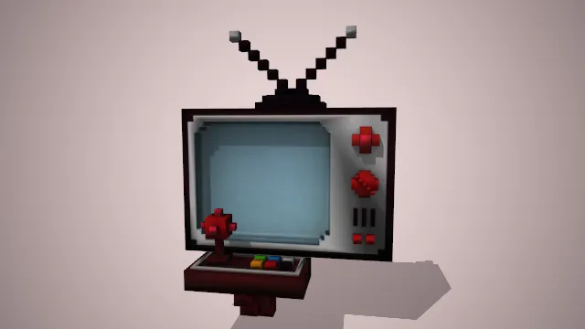 像素风格的电视机，使用卡通风格制作