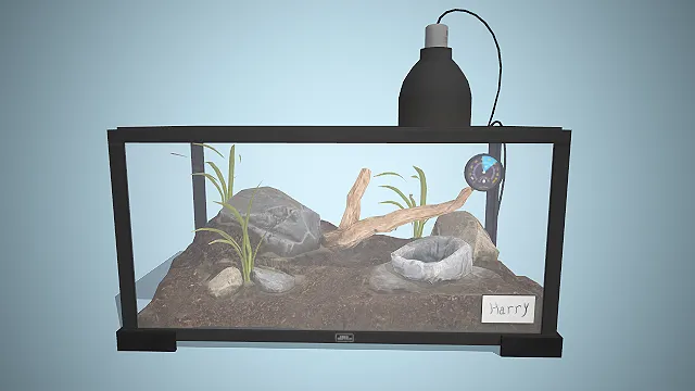 爬宠饲养箱  加热灯  仿真造景  场景素材