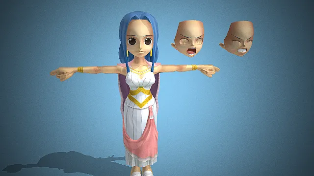 日本动漫《海贼王》中的角色微微的3d手办模型