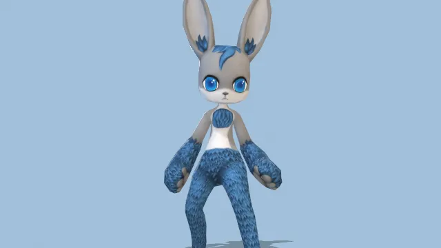 低多边形兔子动物拟人角色动画
