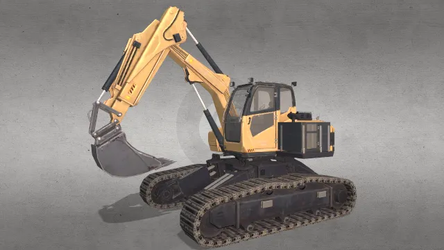 挖掘机3D模型重型工程机械