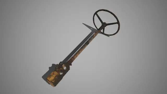 工业风格  阀门手柄  三辐式手轮  管道控制部件  机械工具  锈迹斑驳