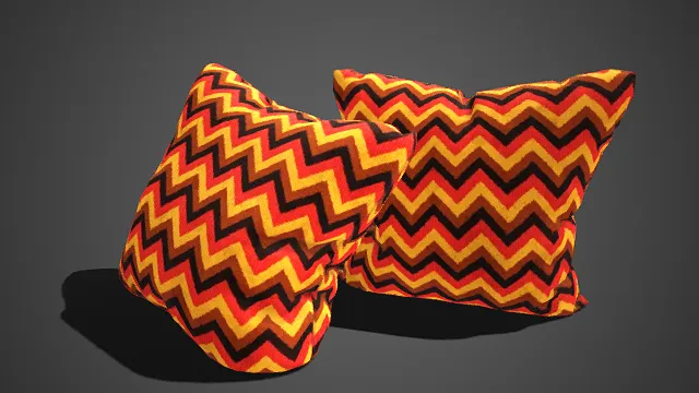 装饰抱枕  波浪几何纹图案  分层拼接  织物质感  波普风软装  美观