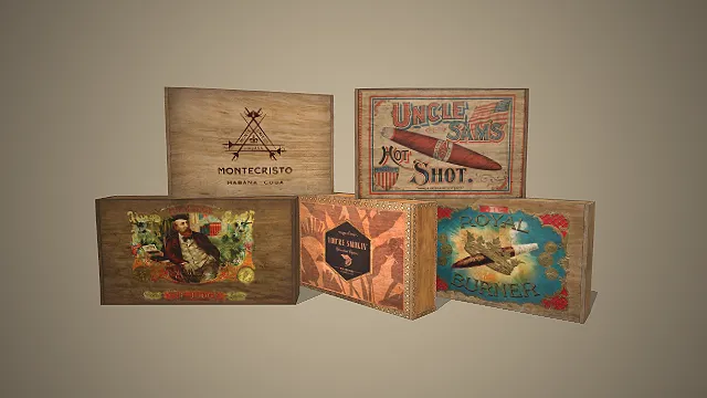 复古雪茄盒  木质收纳  美式复古  家居装饰