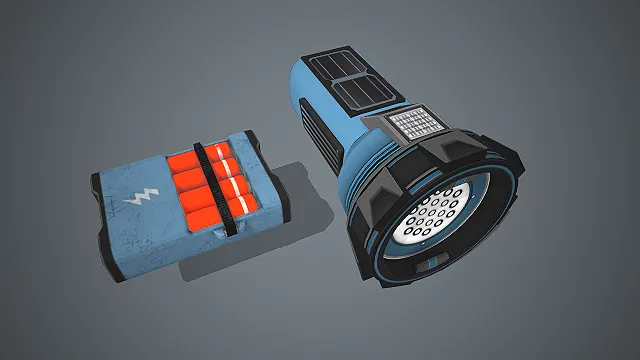 战术强光手电  科幻风格  户外生存道具  未来战术装备