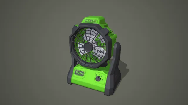 绿黑锂电便携户外风扇单款 3D 模型