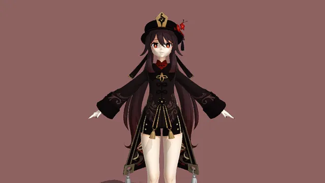 胡桃_原神角色模型 3D卡通二次元游戏素材