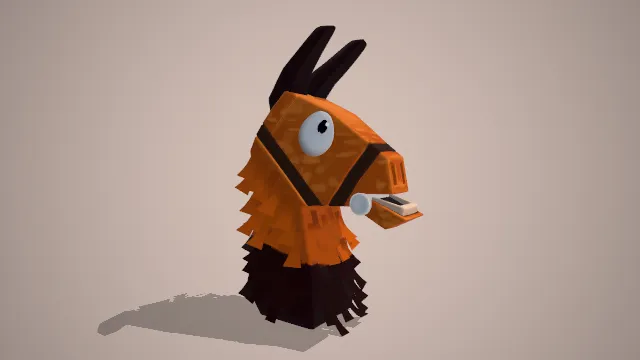 木雕橙色马头嘴有活动装置