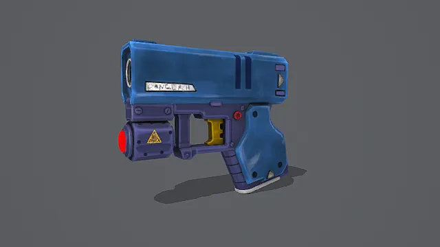 复古科幻风蓝紫标识手枪3D模型
