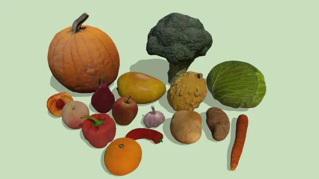 水果蔬菜堆食物调料