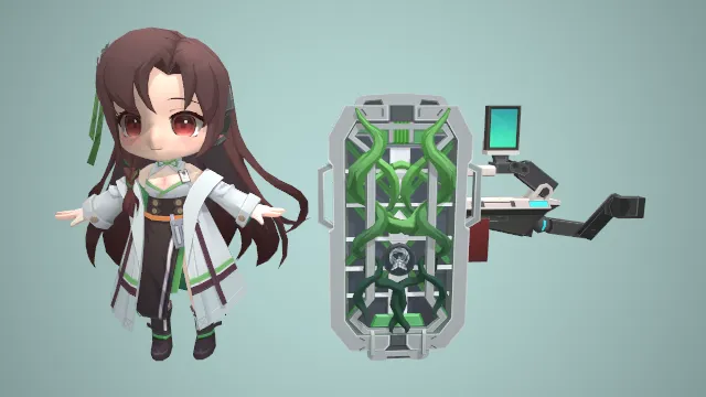 少女模型 3d模型 手办 日系 pbr模型