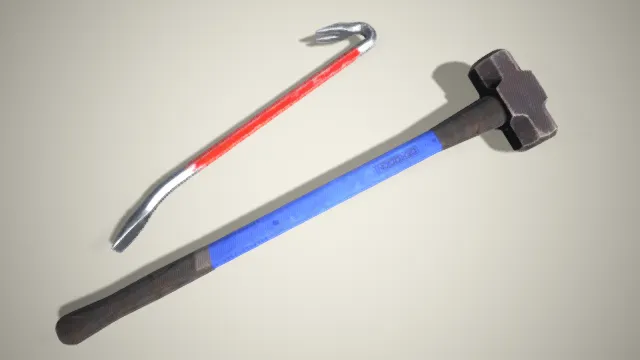 撬棍与羊角锤  木工装修 木工工具 装修工具