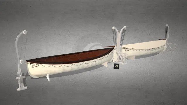 泰坦尼克号救生艇小型船只道具