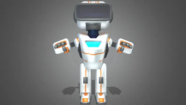 科技创作可爱小型机器人动画