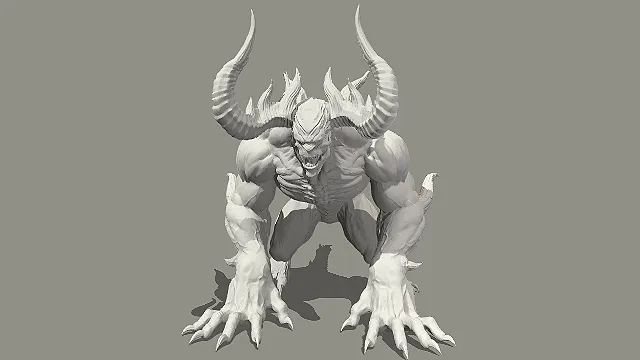 怪物  爬行类  Boss  白膜   雕刻  游戏模型