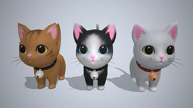 卡通猫咪  Q版  铃铛项圈  宠物坐骑