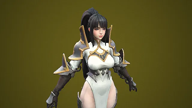 素衣金饰女战士  女战士  美少女  游戏人物  游戏角色