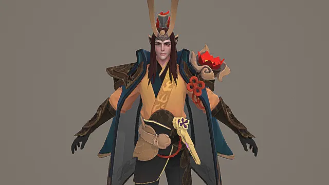 式神刺客英雄：黄黑侠装金角冠饰外观