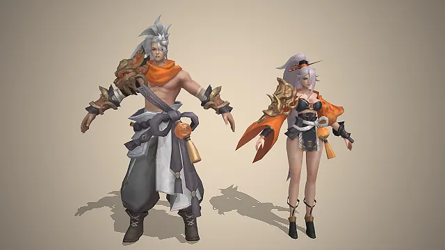 古风仙侠风  兽纹肩甲  利落干练气质  江湖侠士