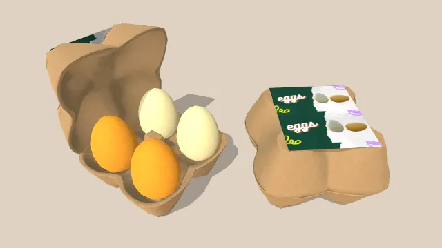 两个装有鸡蛋的托盘食物