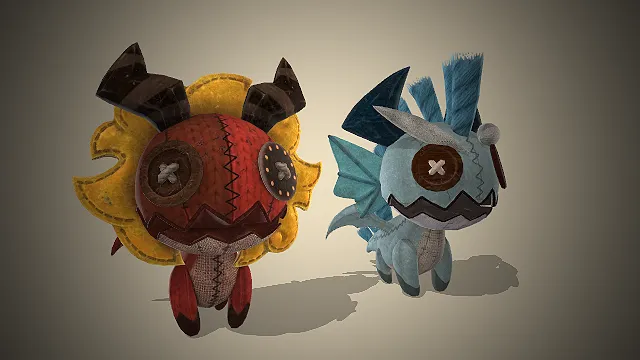 布艺玩偶  奇幻风格  缝线纹理  小恐龙