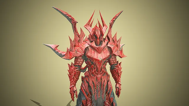 赤血棘甲魔将  棘甲魔物  魔将BOSS  战甲魔物  游戏模型  怪物模型