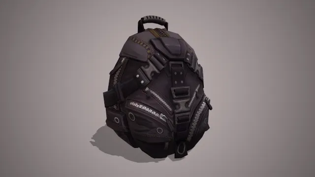 黑色有很多拉链口袋的背包