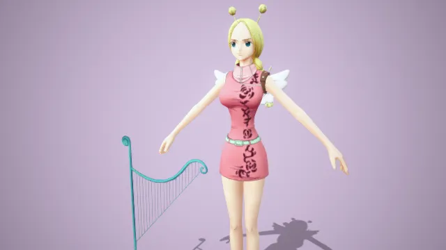 海贼王  动漫角色  美女  旗袍  竖琴