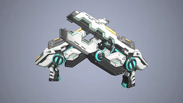 机甲双枪  科幻武器  未来科技感  能量核心