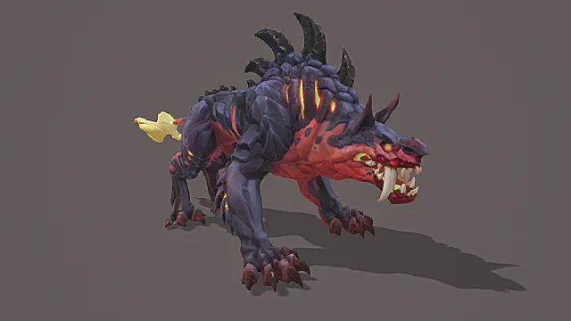 赤紫魔獒・暴戾型奇幻凶兽模型