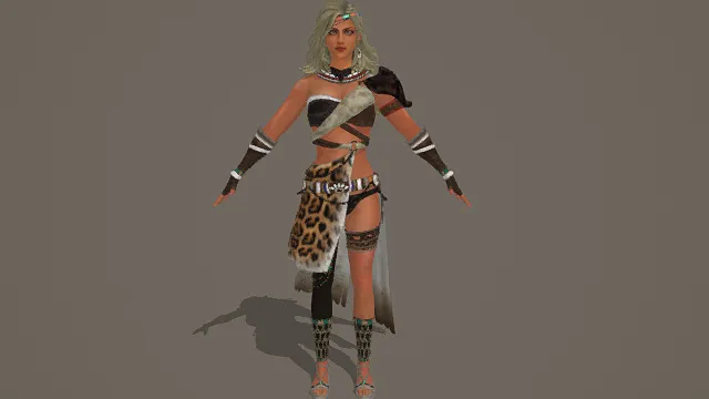 野性部落风女性角色模型