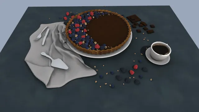 巧克力挞酱刀叉勺甜点蛋糕食物