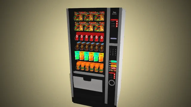 一个写实风格的3D自动售货机模型