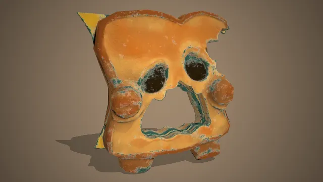 卡通风格化面包僵尸角色