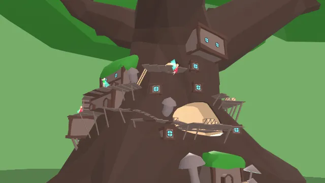 精灵村巨型树小精灵角色场景