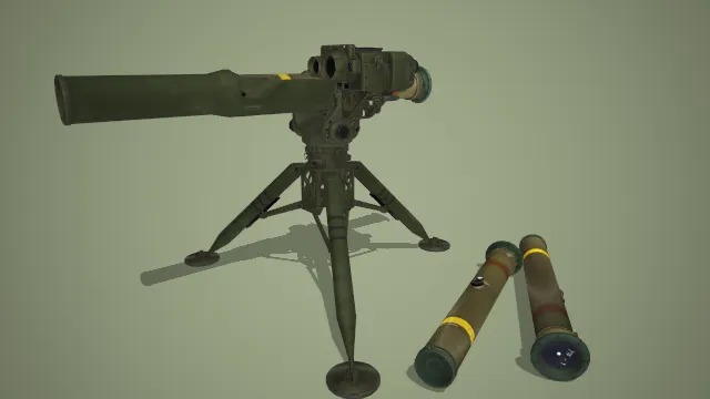 军用狙击炮模型：绿色迷彩与精密瞄准镜的结合