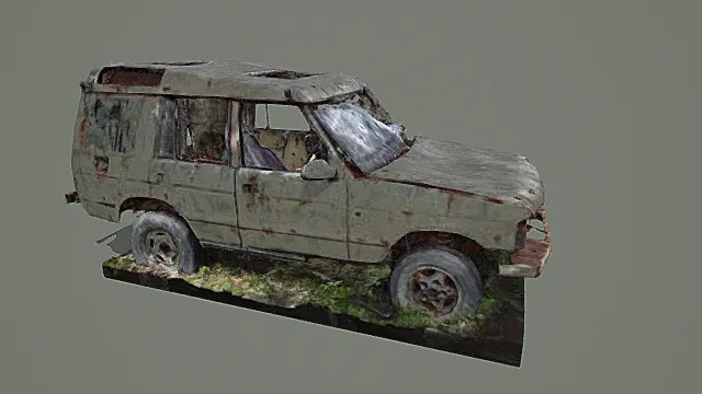 废土风格锈蚀废弃越野车3D模型