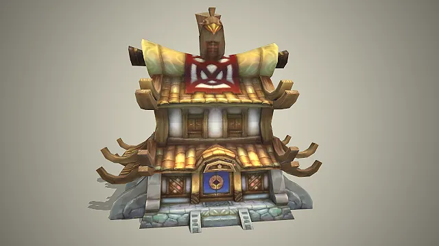 双层楼阁  仙侠部落  兽首图腾  雕花门窗