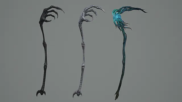 亡灵邪能长杖套装游戏武器3D模型