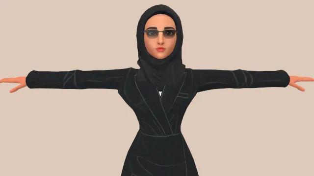 俄罗斯女孩中段动画版角色人物模型