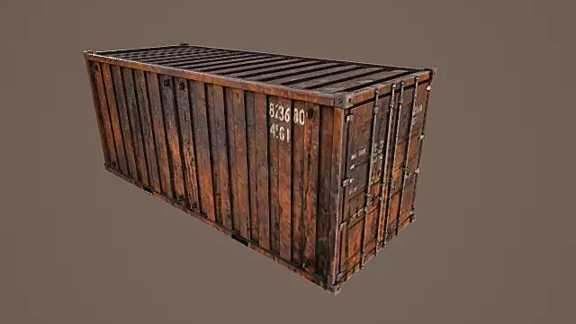 重度锈蚀风格金属集装箱3D模型