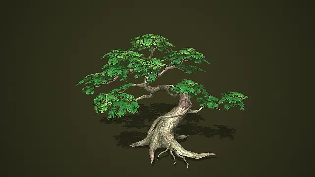 低模风格古风造型松树模型