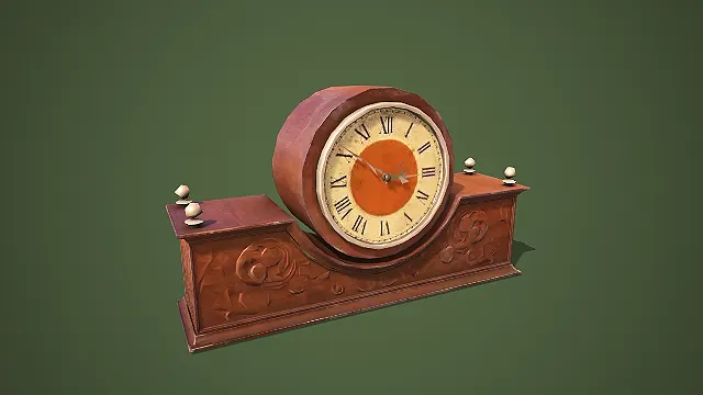 复古雕花木质座钟