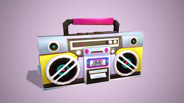 彩色音响粉红色把手黄色蓝色机身