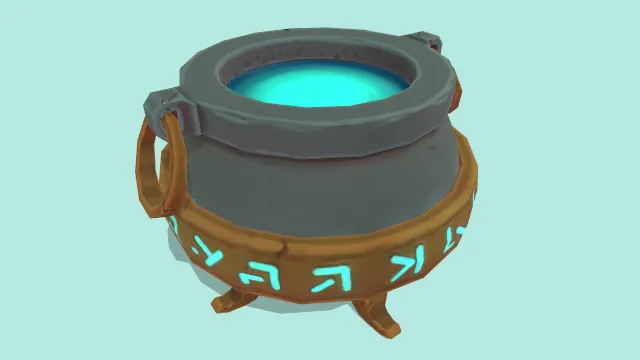 卡通风格化魔法坩埚液体