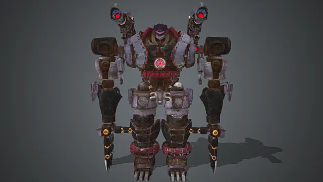 废土机械战场多臂重型机甲 BOSS 模型