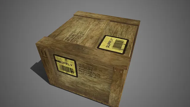 军用补给  木箱  木纹粗糙  物资箱  磨损  军事