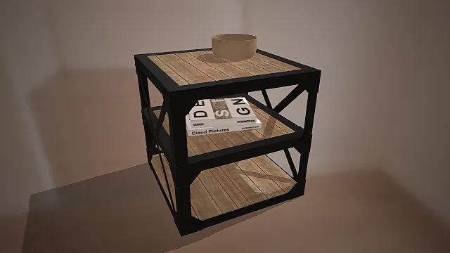 工业风边几  现代家居  多层收纳  铁艺框架