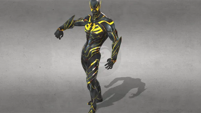 黑色纹理人物模型穿有防护服的角色