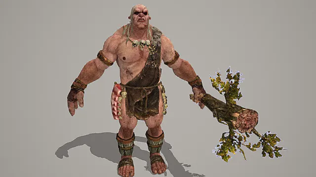 蛮荒部落风格巨力兽人模型 